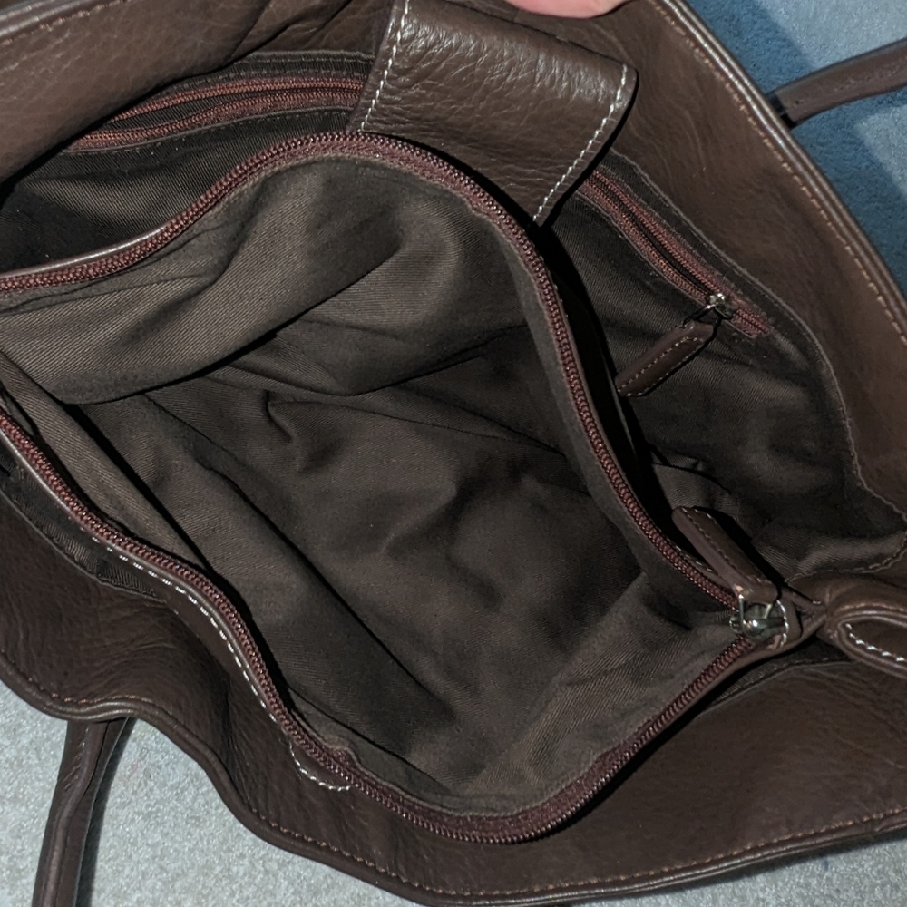 Levenger brown leather handbag. - Picture 11 of 13